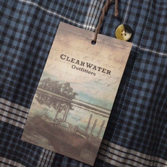 Clearwater Outfitters Men's 2XL Shirt New With Tags Blue Plaid Long Sleeve - Picture 7 of 8